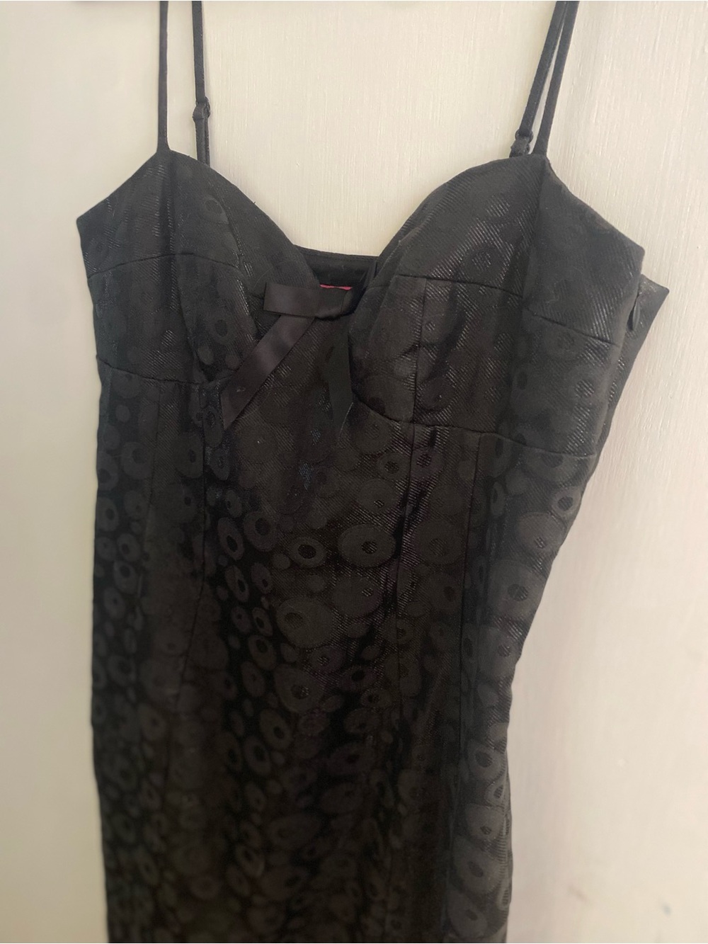 Betsey Johnson Bodycon Black Spaghetti Strap Dress
